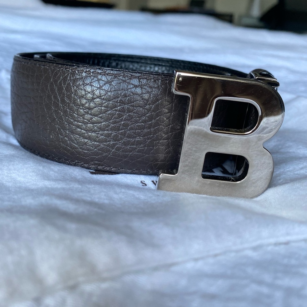 Bally two-sided reversible leather belt brown/black